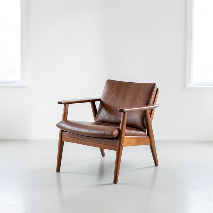 Mid-Century Walnut Lounge Chair