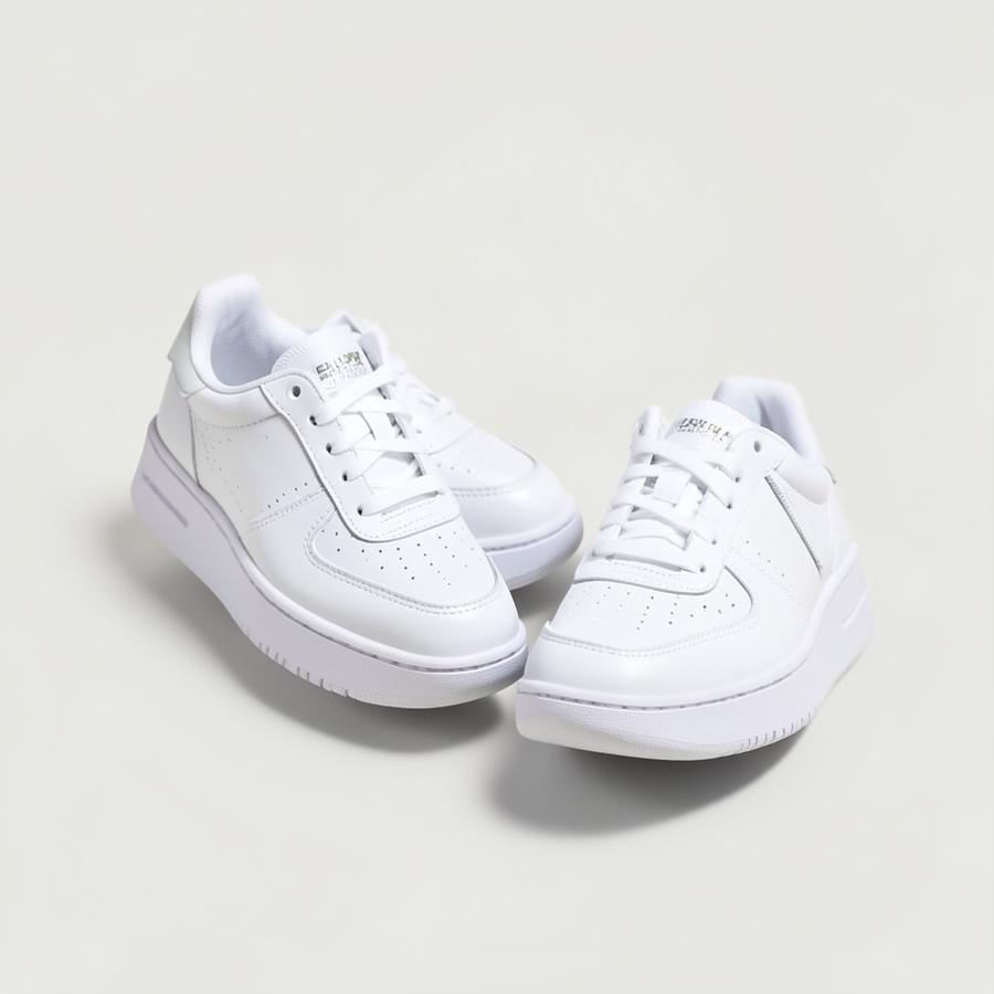 Chunky Platform Sneakers — Triple White